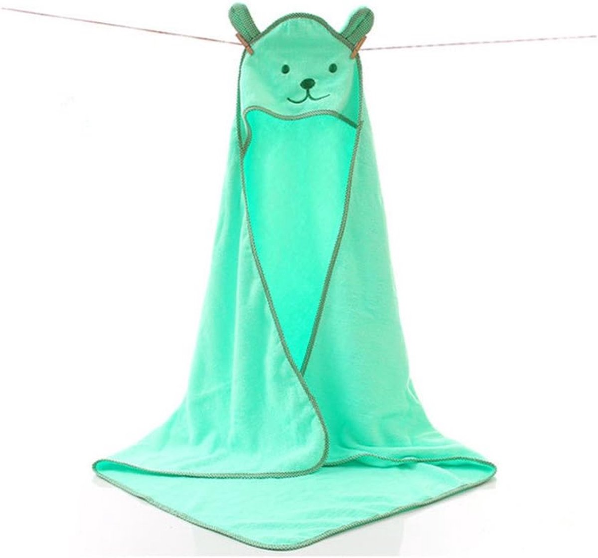Babybadjas Capuchon - Zachte Handdoek - Na het badderen - Ademend Superabsorberend - 90 x 90 cm - Lichtbeer
