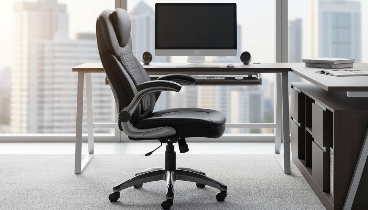 Ergonomische Bureaustoel 200 kg – Casa Velluto Titan Comfort Elite – Hoge Rug met Hoofdsteun, Verstelbare Hoogte, Kantelfunctie, Inklapbare Armleuningen, Luxe Directiestoel voor Kantoor & Thuis – Zwart