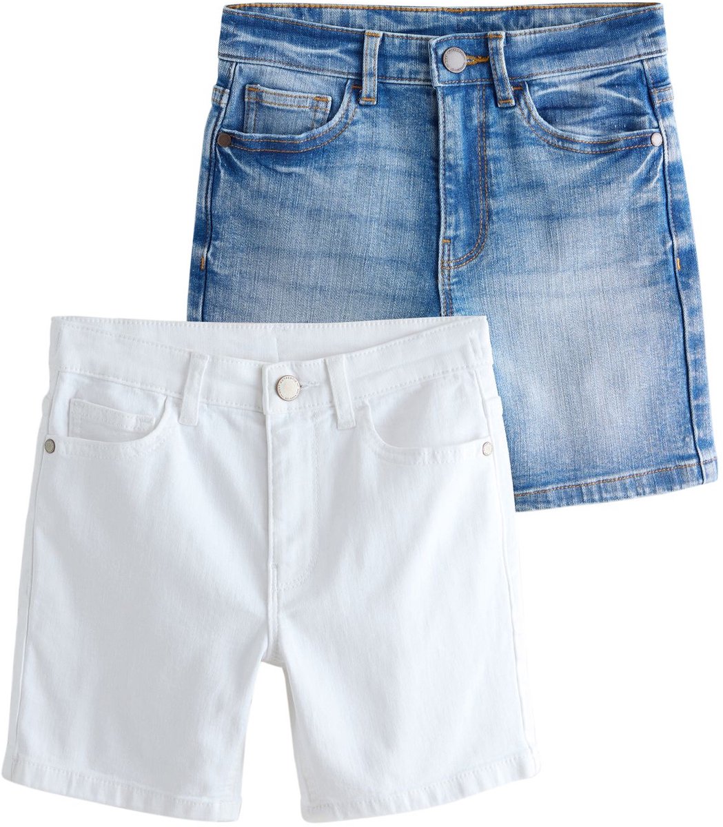 Next - Jongens - Set van 2 denim shorts - Blauw