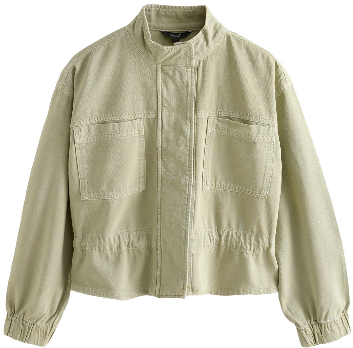 Next - Dames - Denim jack met trechterhals, trekkoord en ritssluiting - Groen