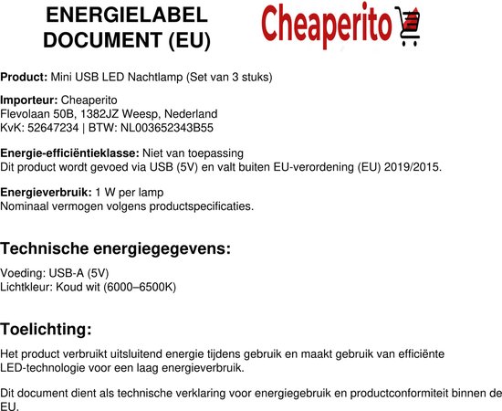 Mini USB Nachtlampje - 3 Stuks - Koud Wit (6000–6500K) - USB Leeslamp - Computerlamp - Draagbaar & Energiezuinig van Merkloos — afbeelding 2