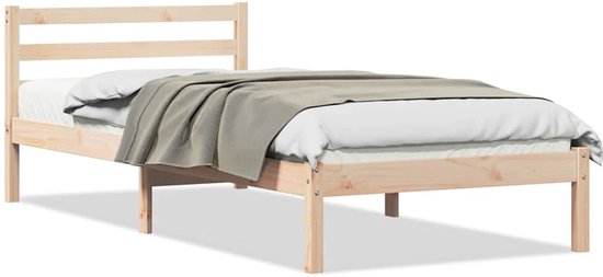 vidaXL - Bedframe - Bruin - 225,5 - x - 85,5 - x - 69,5 - cm - Massief - vurenhout