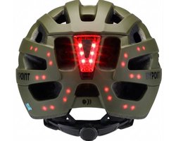Bypoint 360° LED Fietshelm (S-ERT) - Schokabsorberende ERT Technologie - Met USB-C Verlichting - Mosgroen - Large (58-62 cm)