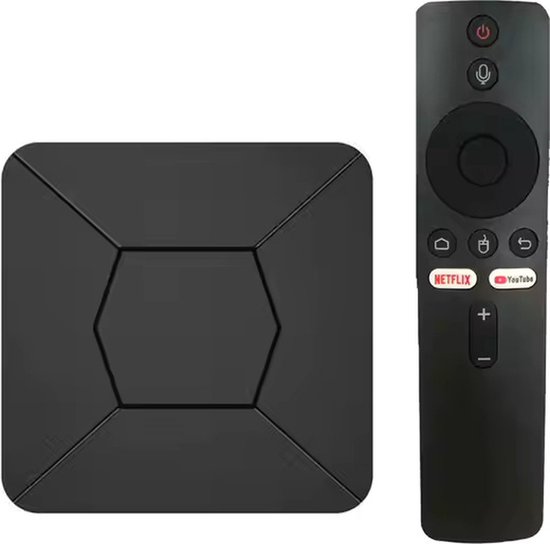 Android TV Box 4K - Mediaplayer - Android 10 - WiFi & Ethernet - Google Assistant - Voor Netflix, Videoland, Disney+, Ziggo GO en meer - Plug & Play - 2GB RAM / 8GB ROM