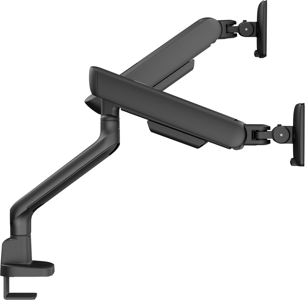 Alberenz Dubbele Monitor Arm Zwart met USB-C & USB-A - VESA 75x75 & 100x100 thumbnail 2