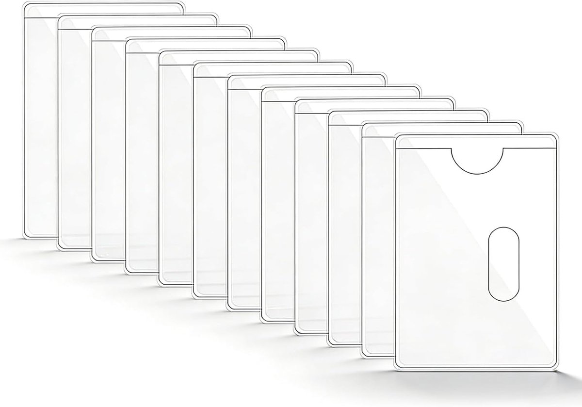 Transparante Kaarthoesjes - Beschermhoesjes Kaarten - Identiteit Beschermen - Met Ophang Gat - 10x6cm - Helder
