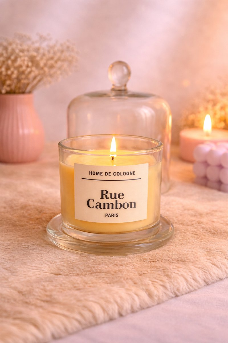 Geurkaars met Stolp – Rue Cambon, Paris  | Viva Femme | Kaarsen | Decoratie | Cadeau