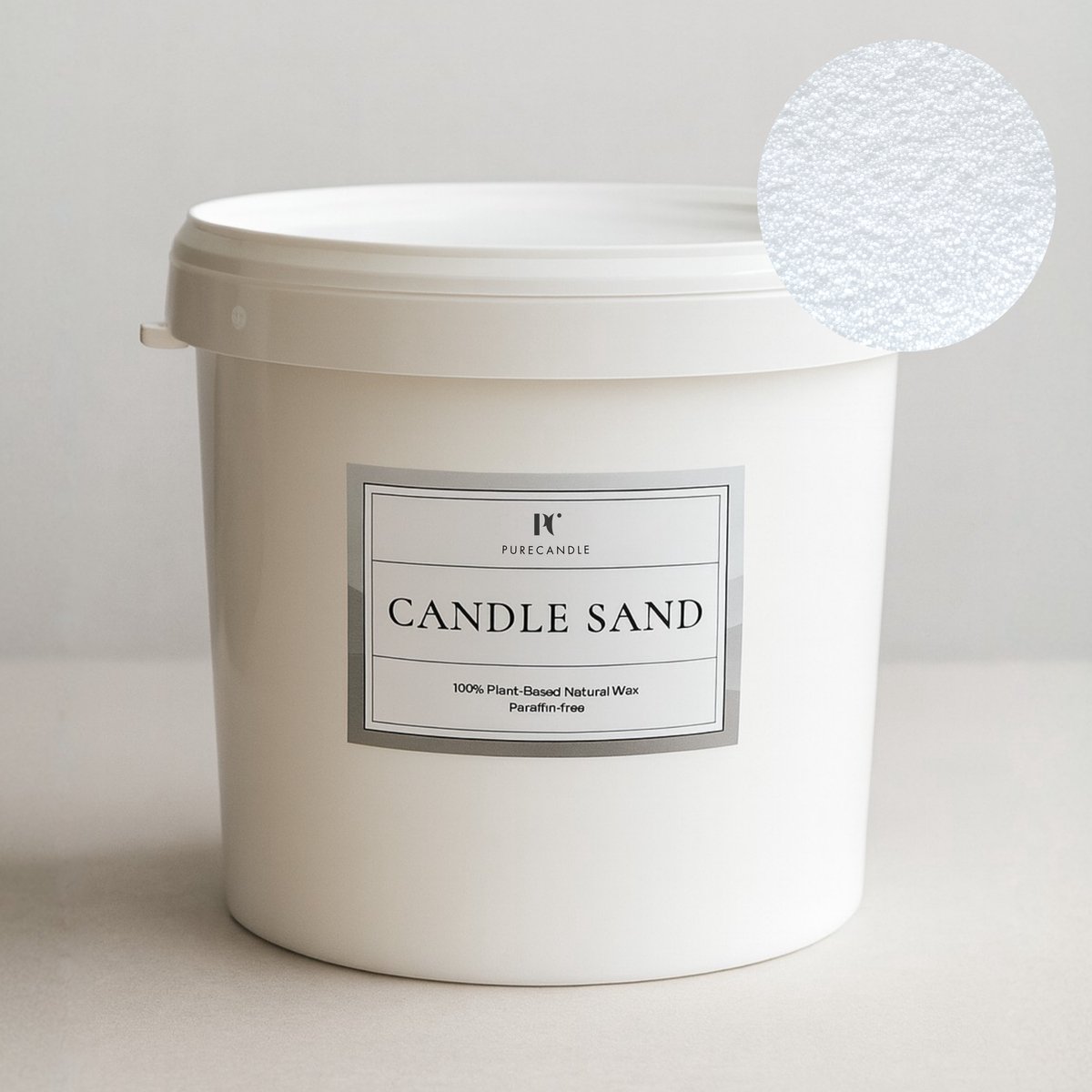 PureCandle Kaarsenzand met Konten - Bucket 10kg (17,5L) Wit – Incl. 380 Lonten - Bulkverpakking Kaarsenzand - Grootverpakking Kaarspoeder - Kaars voor bruiloften en evenementen - Kaars parels