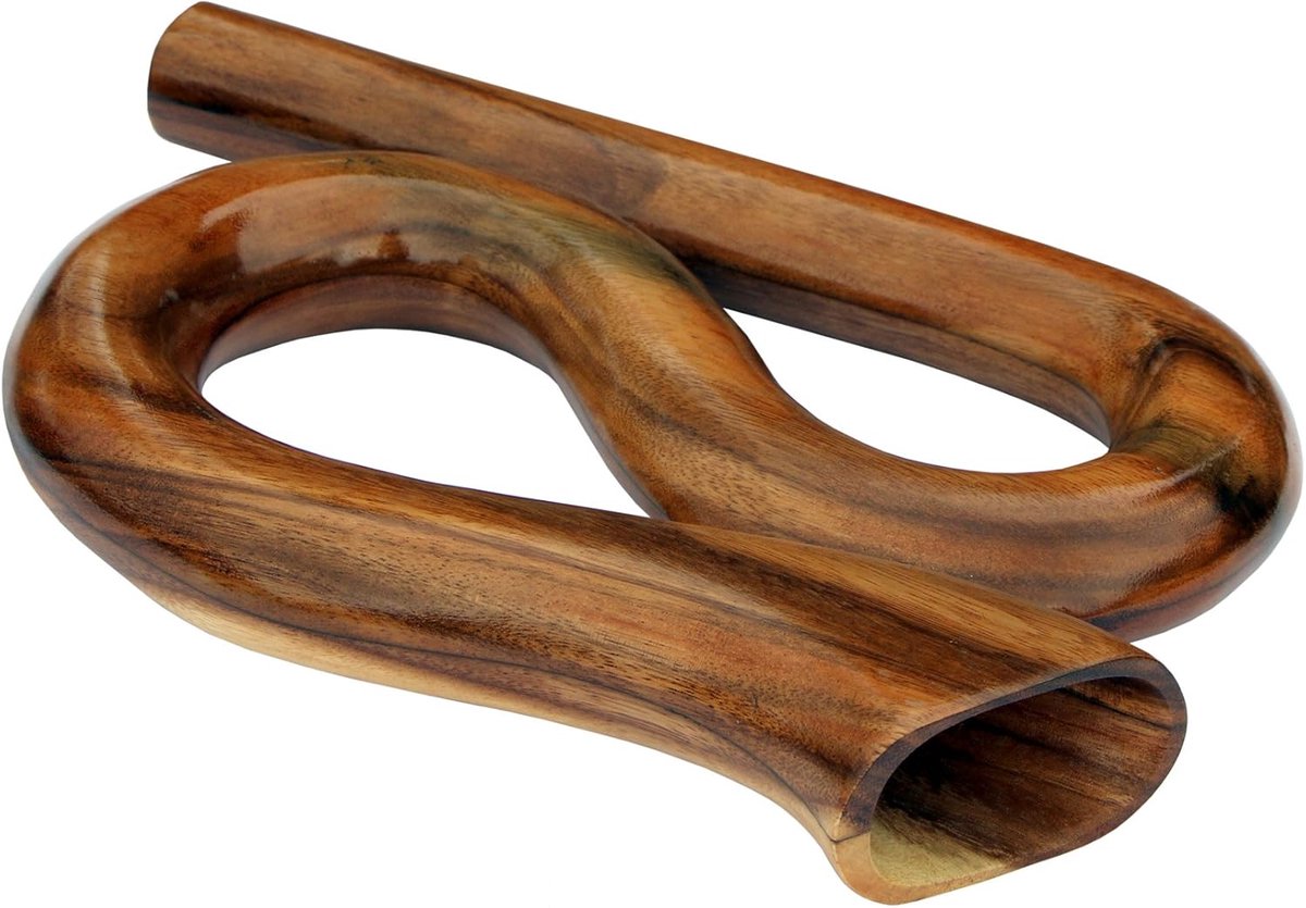 Reis Didgeridoo - Houten Blaasinstrument - Muziek Maken - Handgemaakt Kwaliteit - 40cm Hoog - Bruin