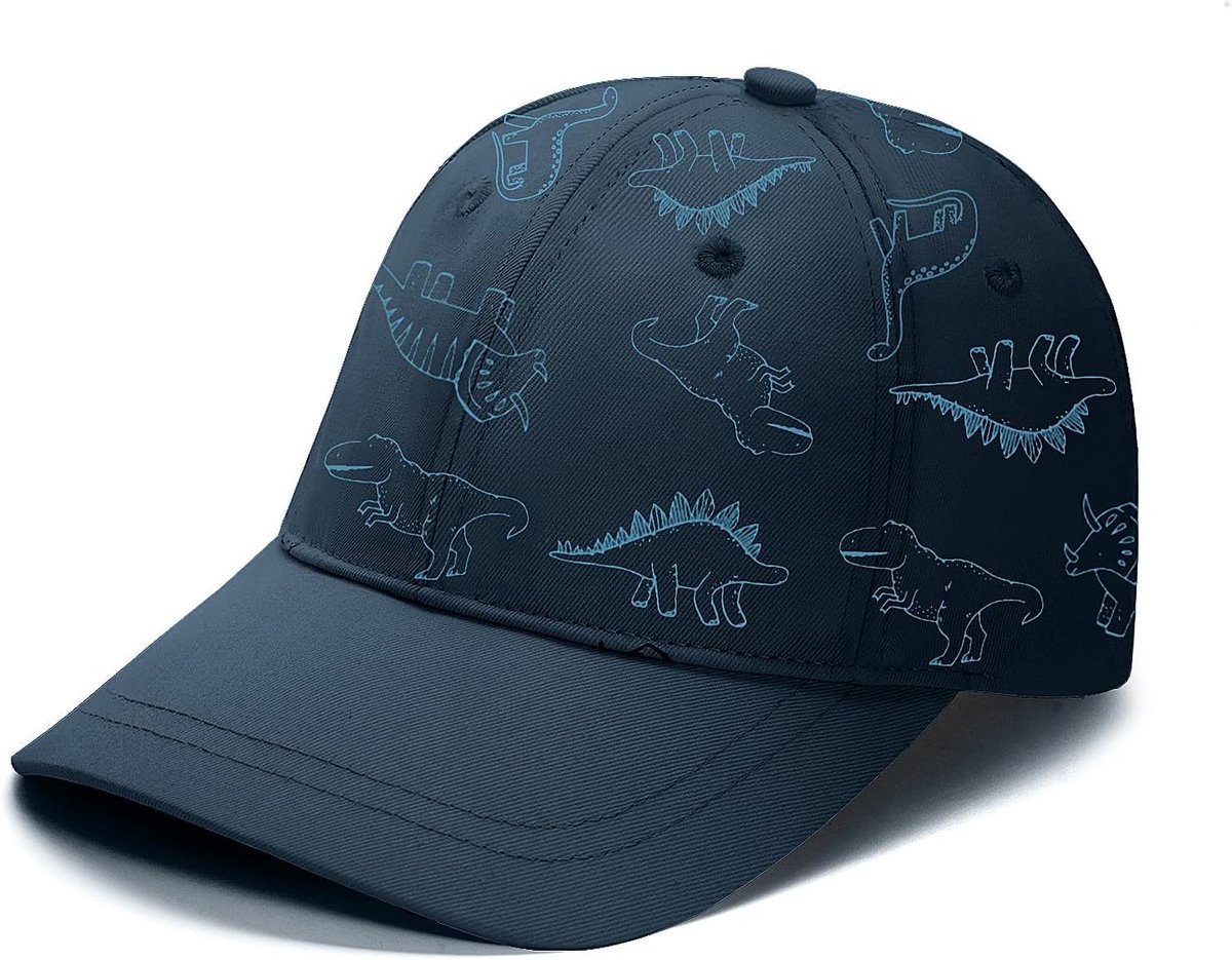 Peuter Baseball Cap - Zomerhoed Kinderen - Bescherming tegen zon - Ademend katoen met dinosaurus - Verstelbaar 46-54 cm