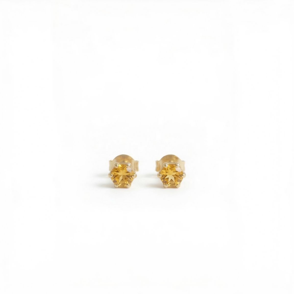 Oorknopjes Geboortesteen November Citrien Goud | cadeau dames