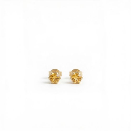 Oorknopjes Geboortesteen November Citrien Goud | cadeau dames