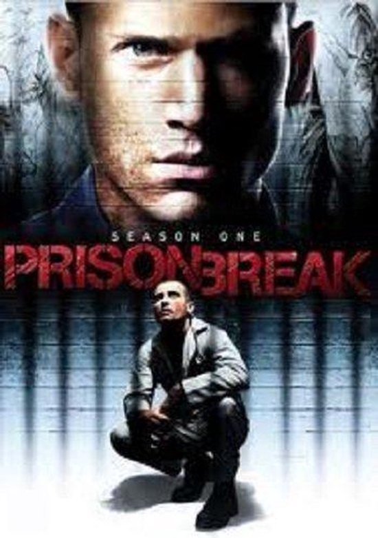 Prison Break Seizoen Een DVD box met de gezichten van twee mannen. De titel is PRISON BREAK.