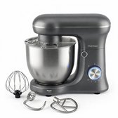 TZS First Austria Professional Food Processor 1300 W, 5 L Container, 6 Speeds, Kneading Machine, Food Processor with Kneading Function, Standing Mixer, Stainless Steel