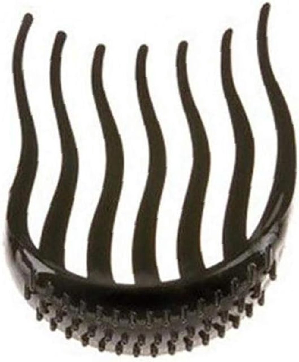Haarstyling Inzetstuk - Volume Kam - Haar Opsteken - Ergonomisch Ontwerp - 11x8 cm - Zwart