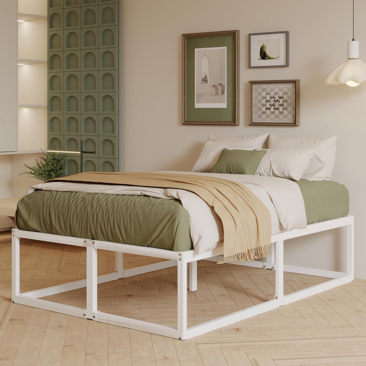 Metalen Bedframe - Basis Bedframe - Slaapkamer Inrichting - Geluidsvrij Ontwerp - 140x200 