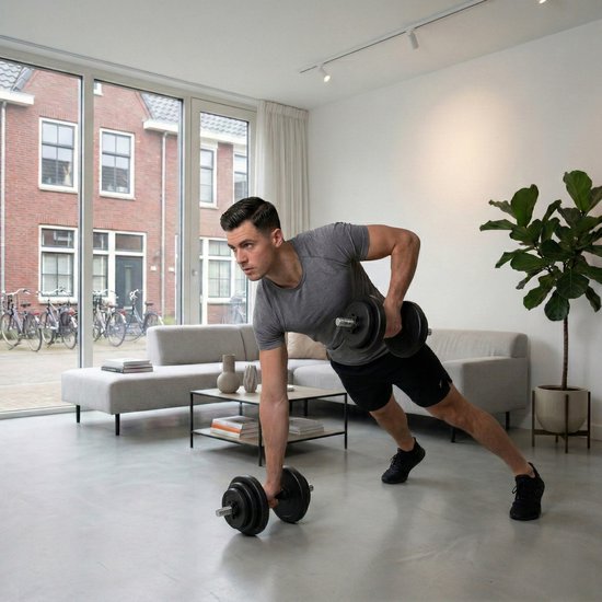 VirtuFit Verstelbare Dumbbell Set 28 kg - Vinyl - 2 x 14 kg Dumbbells - Gewichten Set - Halterset - Dumbells - Voor Krachttraining
