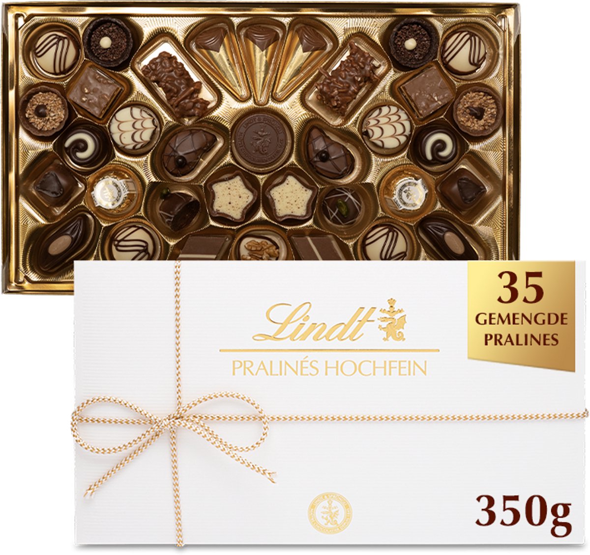 Lindt PRALINES HOCHFEIN pralines 350 gram - Premium chocolade pralines - 35 stuks - Vaderdag Cadeau