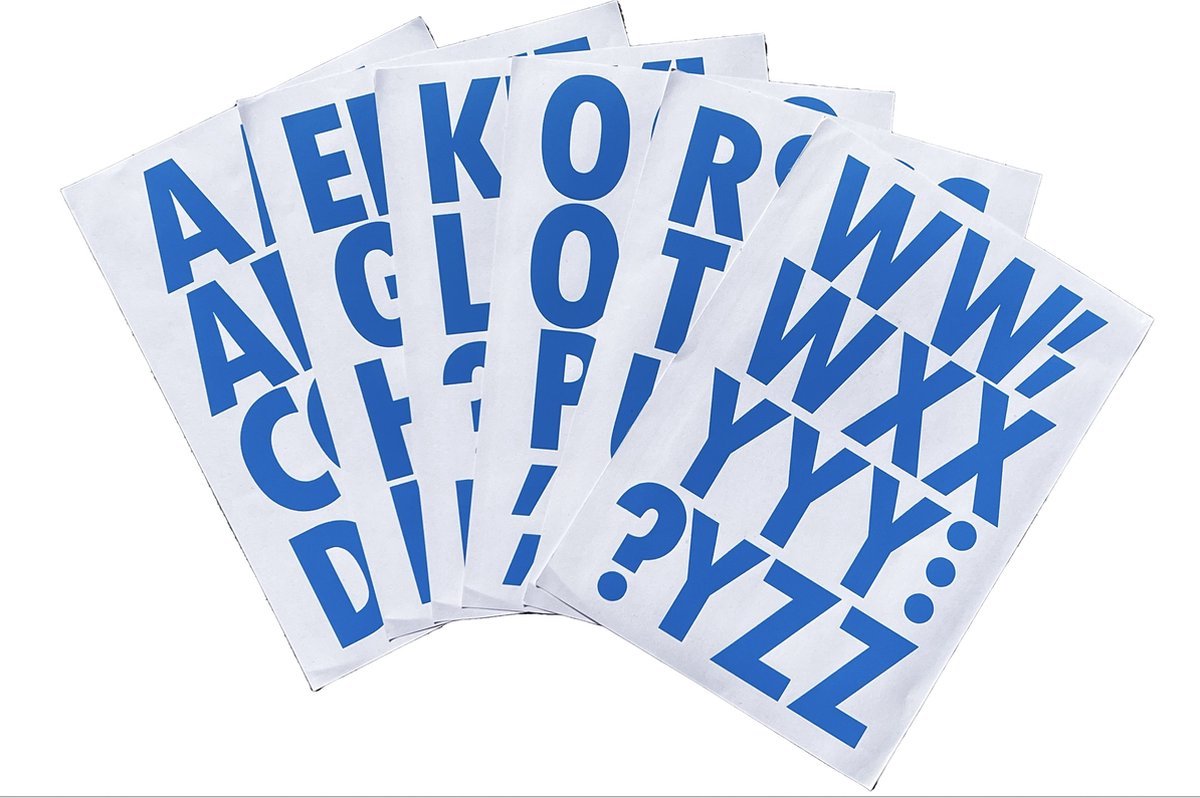 plakletters | alfabet stickers | blauw