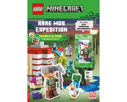 LEGO® Search and Find- LEGO® Minecraft™: Rare Mob Expedition – Search & Find Sticker Activity Book (with Alex minifigure, endermite, pickaxe and map)