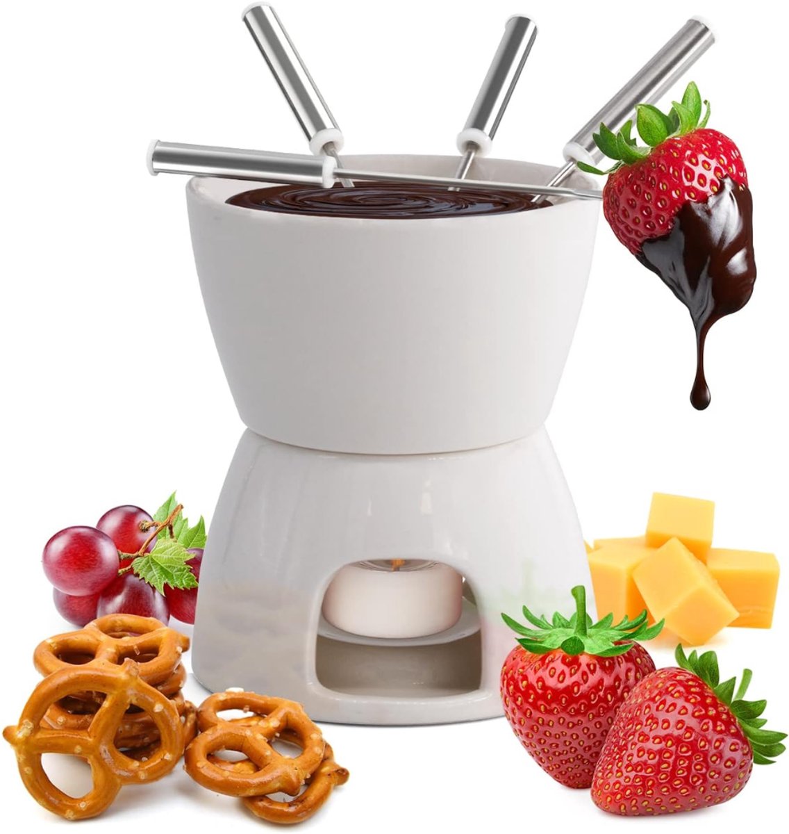 Core® Fondueset - Fondue - Fondueset elektrisch - Wit - 11cm x 8cm x 7cm