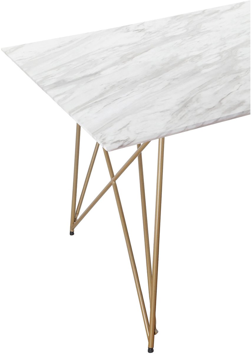 Eettafel 90x90x76 cm Wit MDF – 8-Persoons Vierkante Tafel – Modern Design, Vochtbestendig en FSC-gecertificeerd – Abkantoor