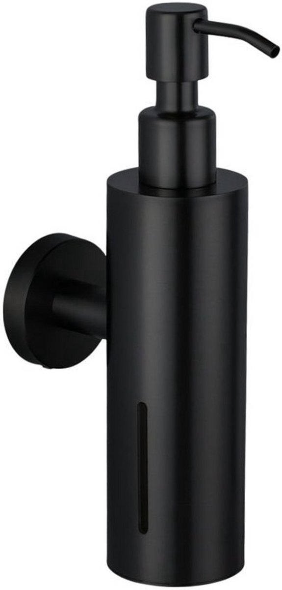 Via Fectio® Zeepdispenser Wandmontage - Zeeppompje Hangend - Handzeep - 200 ml - Zwart - RVS