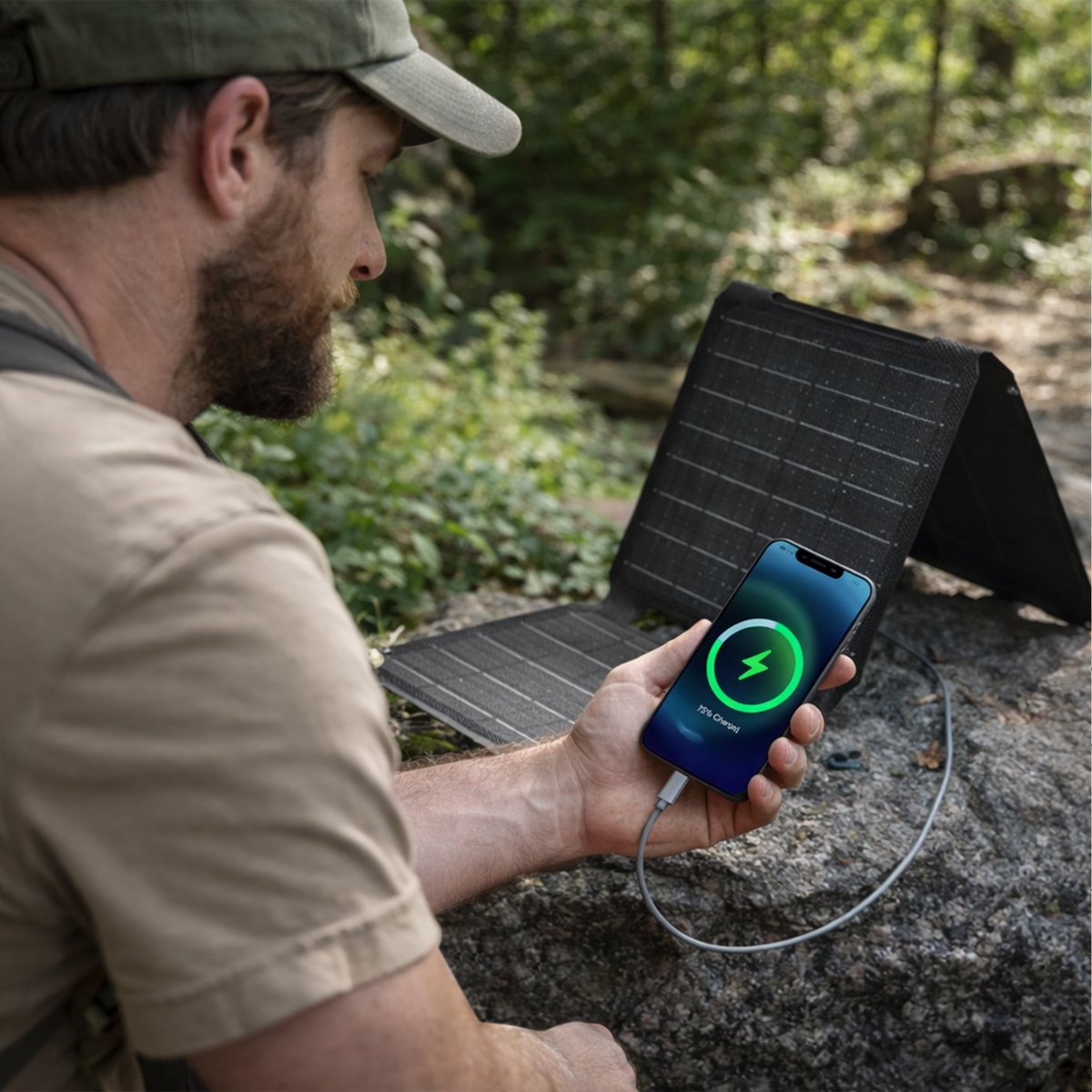 Tech Essentials 30W Draagbaar Opvouwbaar Zonnepaneel - USB & DC Output - Draagbaar - Mini - Outdoor Solar Charger voor Smartphone - Lichtgewicht - Compact — cadeau in Sport & Outdoor - foto 8