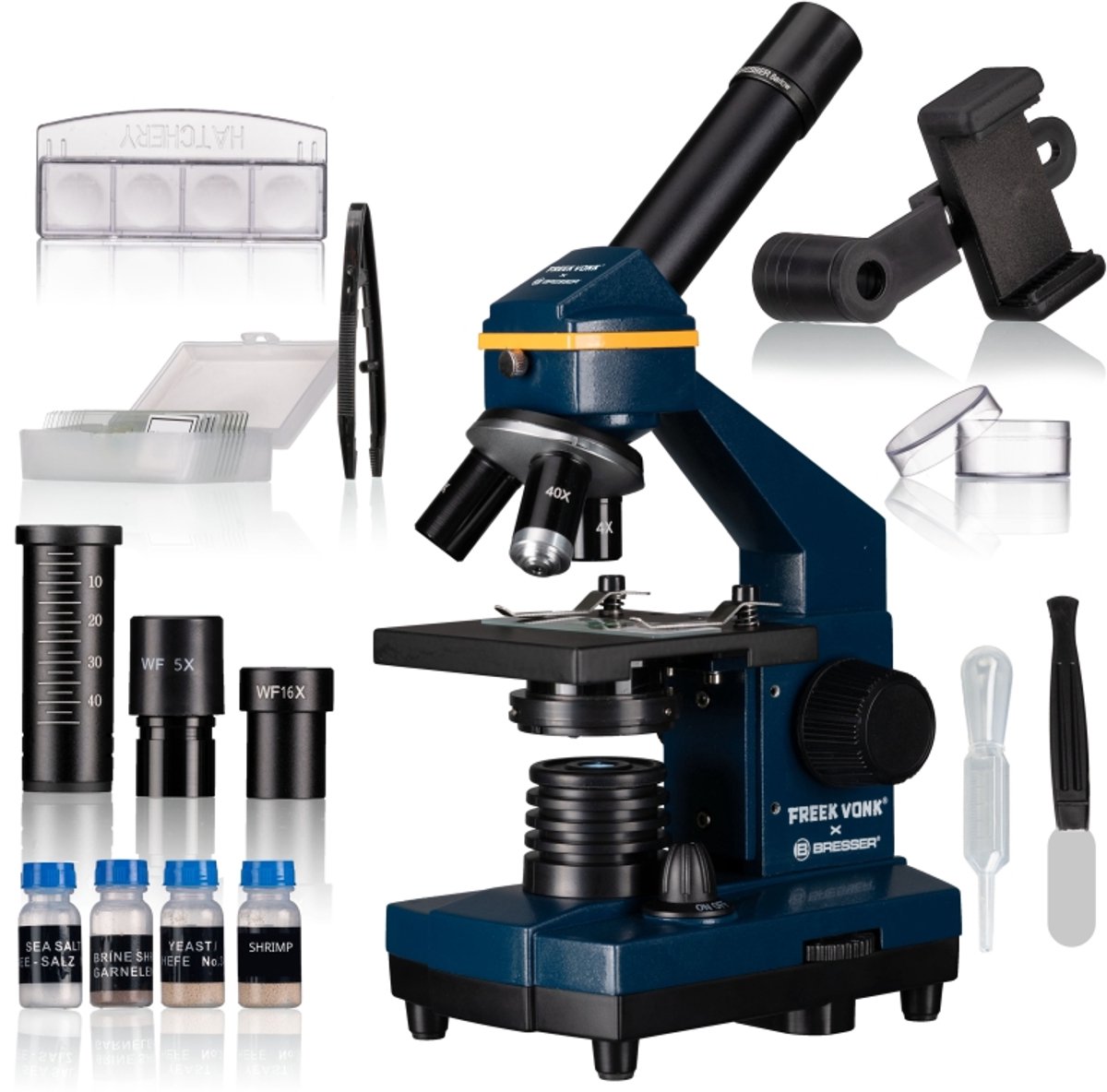 Freek Vonk X BRESSER - Microscoop - Biolux - Blauw - 20x-1280x Vergroting