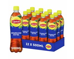 Lipton Ice Tea Sparkling fles - Original - laag in calorieën - 12 x 500 ml - Voordeelverpakking