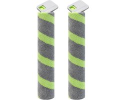 Set van 2 Luxe Reserve Borstelrollen - Geschikt voor iRobot Roomba Max 705 Combo+ & Max 700 Serie - 31cm - Zelfreinigende Roller Mop - Grijs/Groen