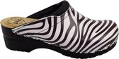 Dina Medische klompen - Werkklompen - Zorgklompen - PU klompen - Dames klompen - Zebra print met zwarte zool - maat 39