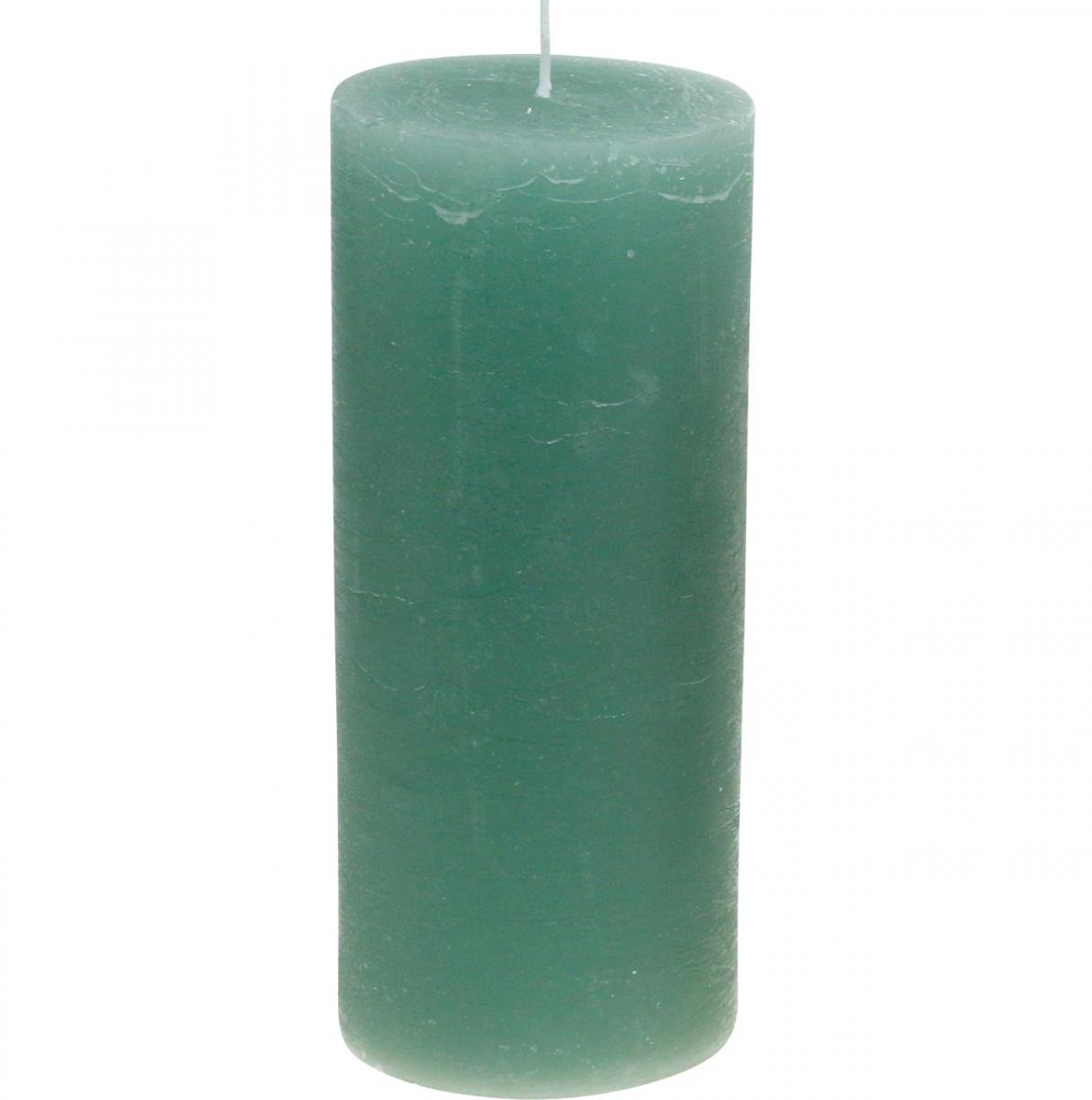 Groene Jade Pilaarkaarsen 85x200mm, Set van 2 - Decoratieve kaarsen, D