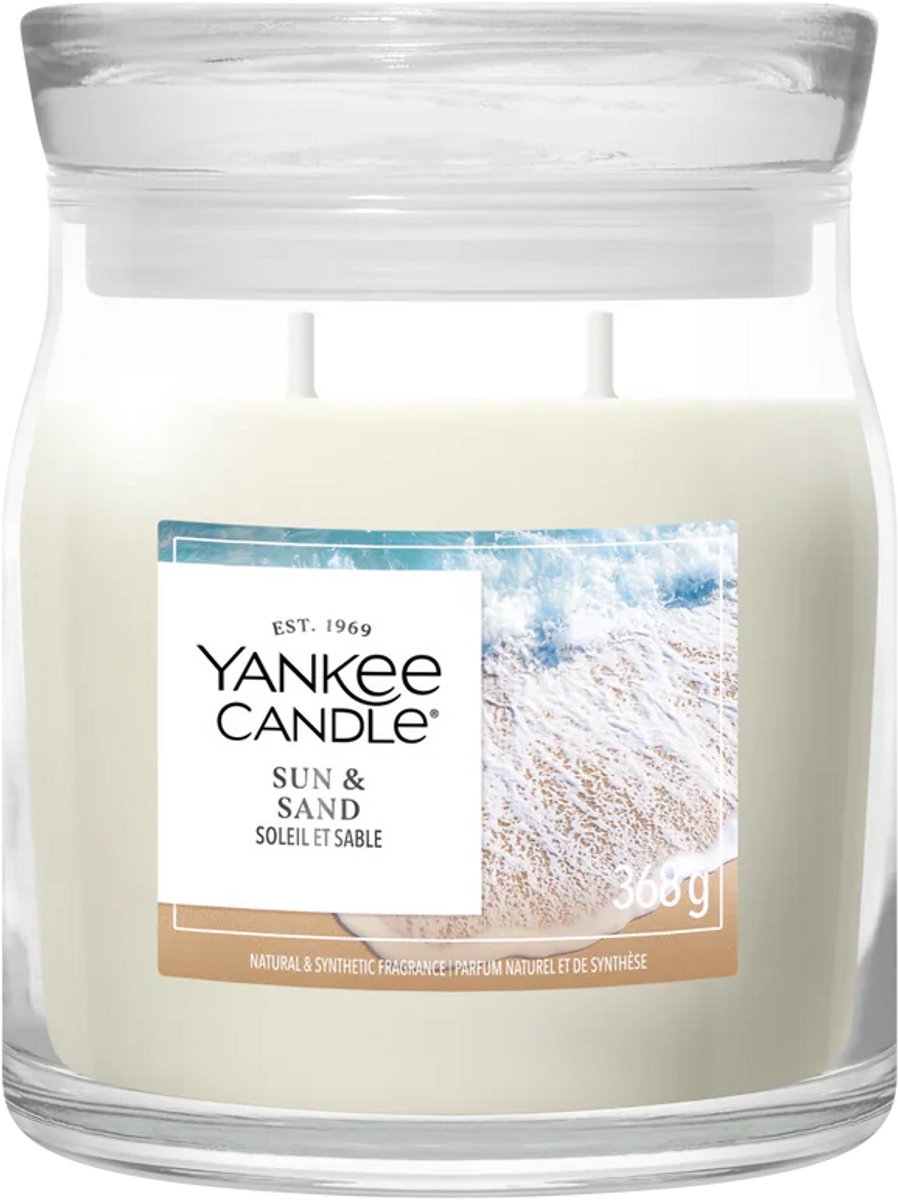 Yankee Candle Sun & Sand Medium Jar - tot 50 branduren Ivoor