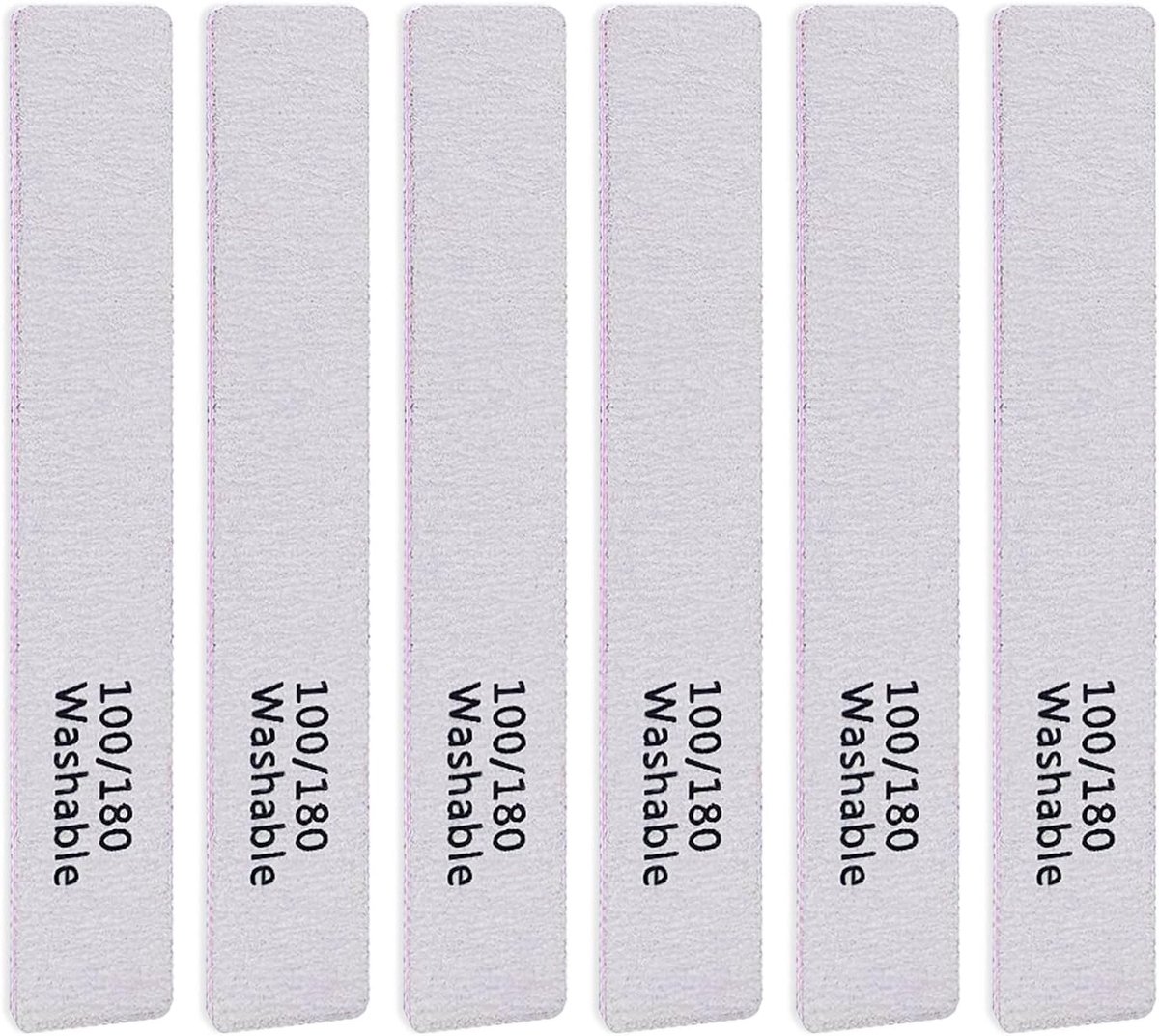 6x Professionele Herbruikbare Dubbelzijdige Nagelvijlen 100/180 Grit