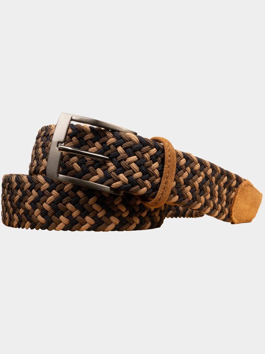 6Road Riem Bruin Ceintuur vlecht stretch suede 395040/4767