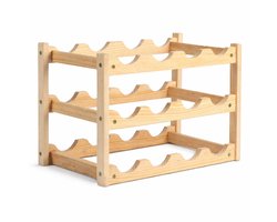 Ceruzo Wijnrek Hout – Wijnrek voor 12 Flessen – 45 x 22 x 28 cm