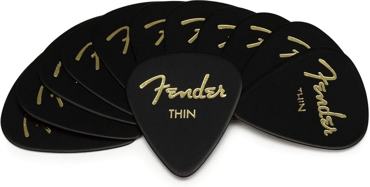 Gitaar Plectrums - Plectrums Set - Gitaar Spelen - Traditionele Vorm - 12 Stuks - Zwart