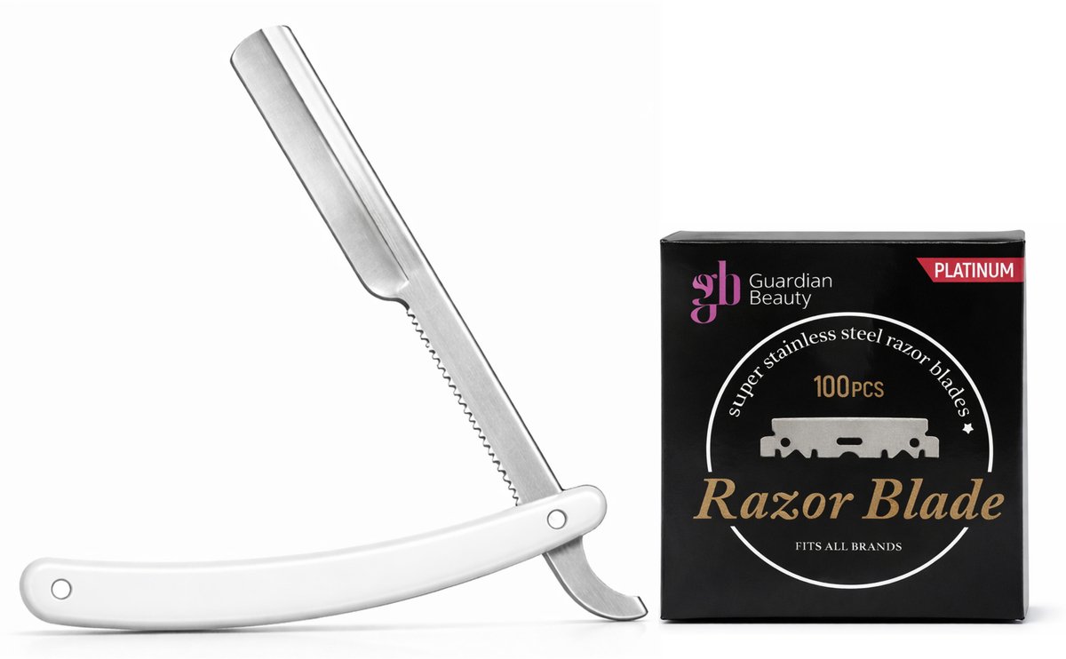 Guardian Beauty Scheermes - Roestvrij Staal - Shavette - Met 50 stuks GB Platinum Halve Mesjes