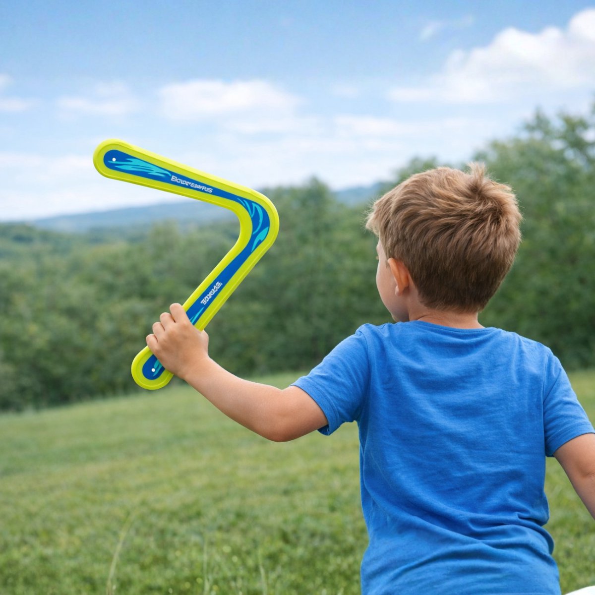 Eddy Toys boemerang - frisbee speelgoed voor buiten - boemerang met bereik 15-20 meter - driehoekige boemerang voor kinderen - assorti kleuren - 1 willekeurige kleur