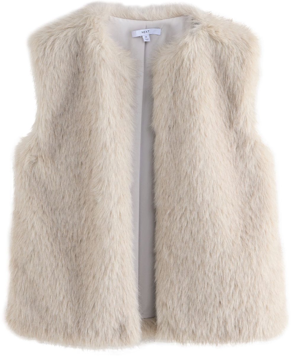 Gilet van imitatiebont Creme