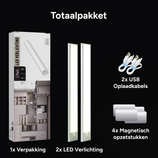 Vicloon kastverlichting met bewegingssensor, 3-pack 12 LED
