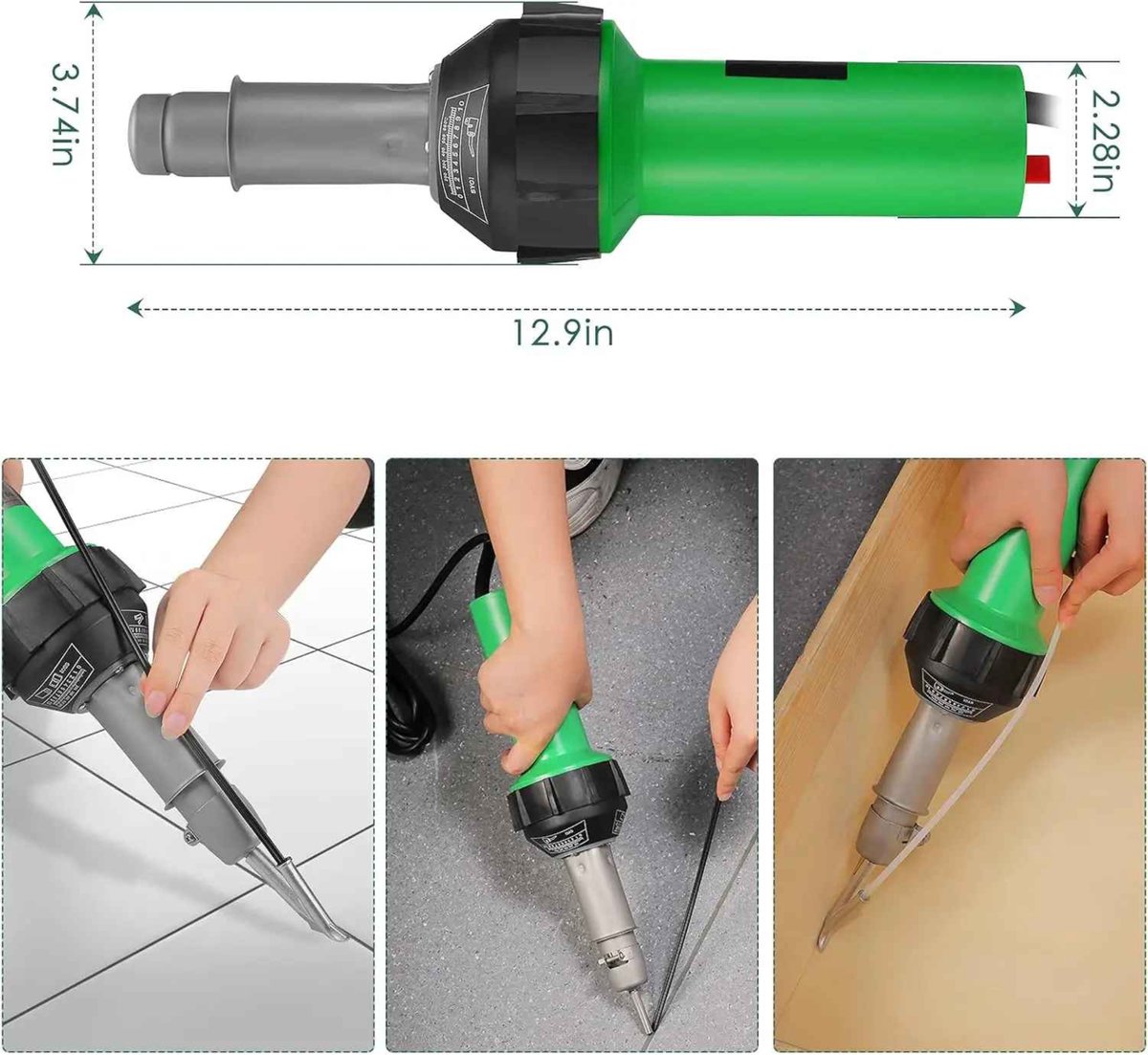 Kunststof Lasmachine 1600W – Plastic Lasapparaat met Variabele Temperatuurregeling – Professionele Hete Lucht Lasmachine Kit met Accessoires – foto 7