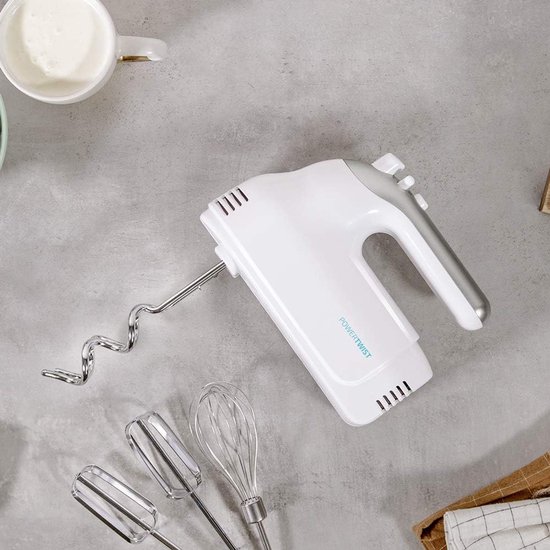 Elektrische Handmixer - Keukenmixer - Beslag Maken - 500 Watt Vermogen - 21.5 x 10 x 21 cm - Wit van Merkloos — afbeelding 3