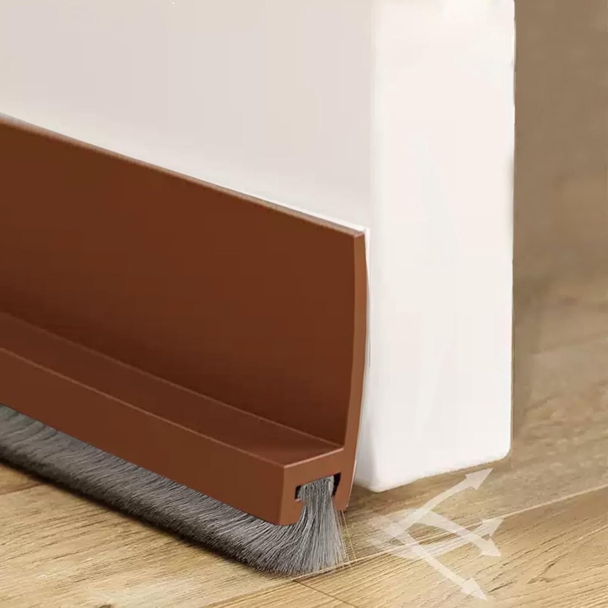 Twee deurnaadstrips van 100 cm, geluidsisolerende borstelafdichting voor deuren, zelfkleve