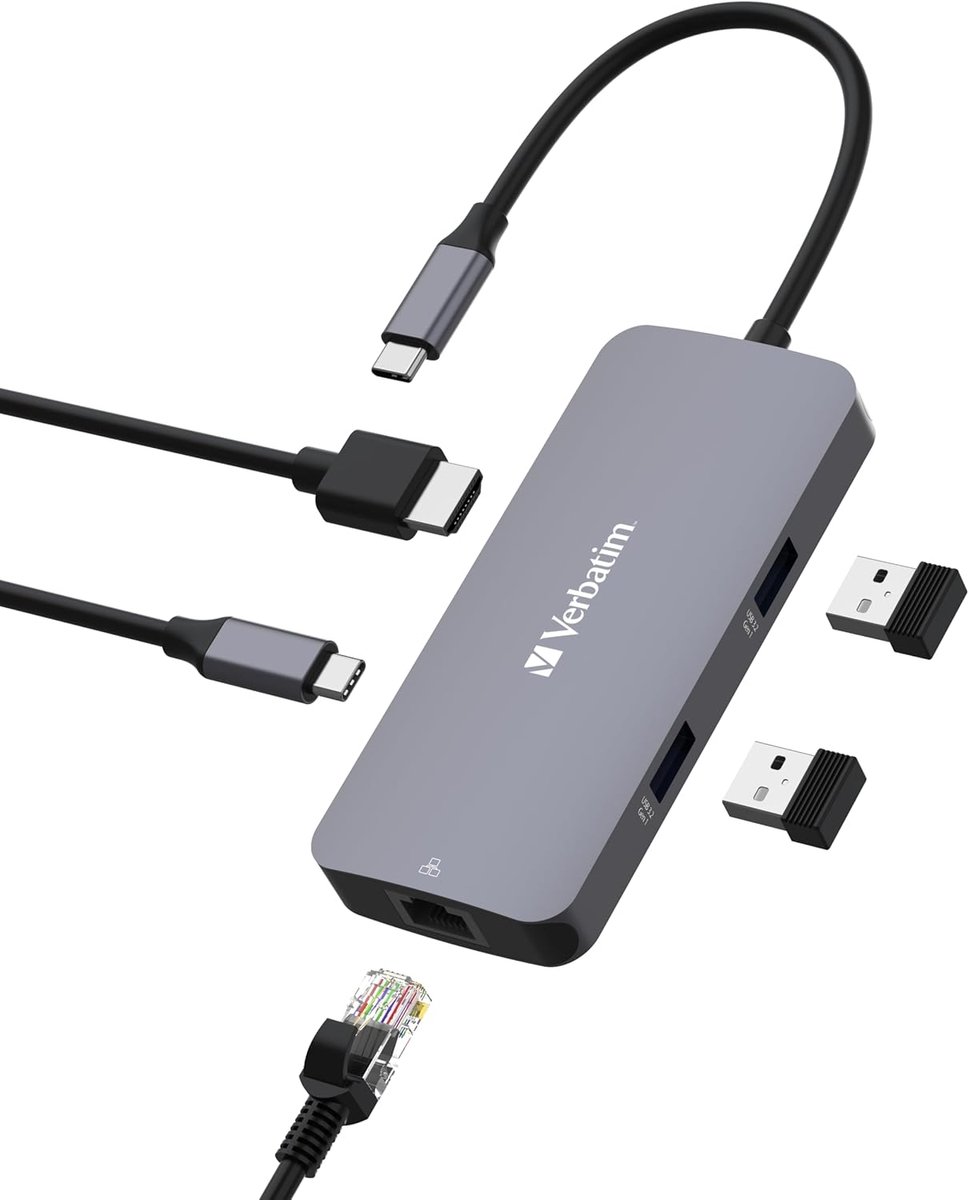 USB-C 5-Poorts Multiport Hub met HDMI en Netwerkpoort