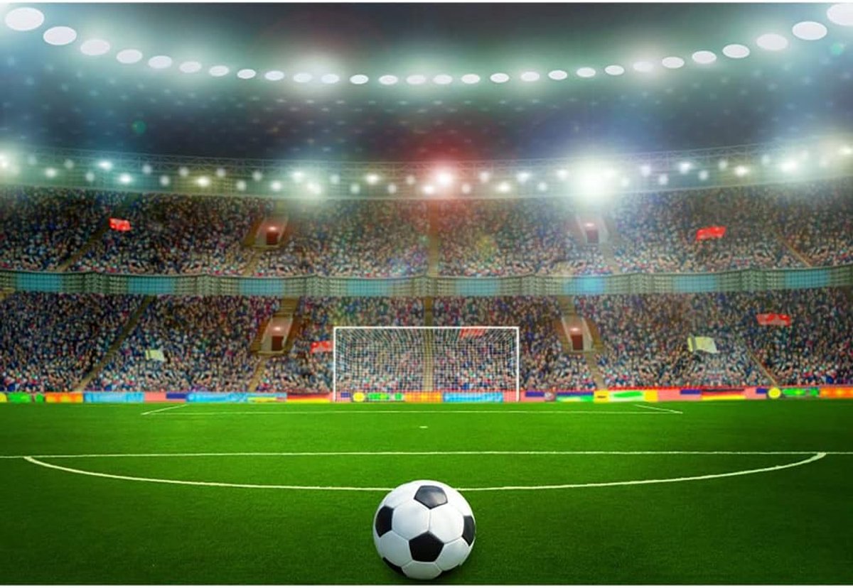 Voetbalveld Achtergrond voor Feest en Fotografie 2,2x1,5m