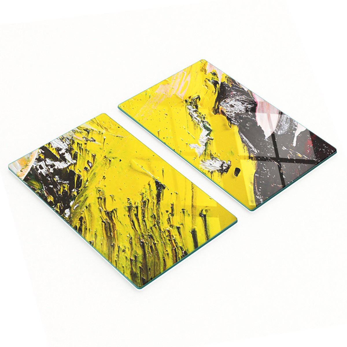 Duurzame en stijlvolle glazen borden met een abstract textuurpatroon, 2x30x52 cm