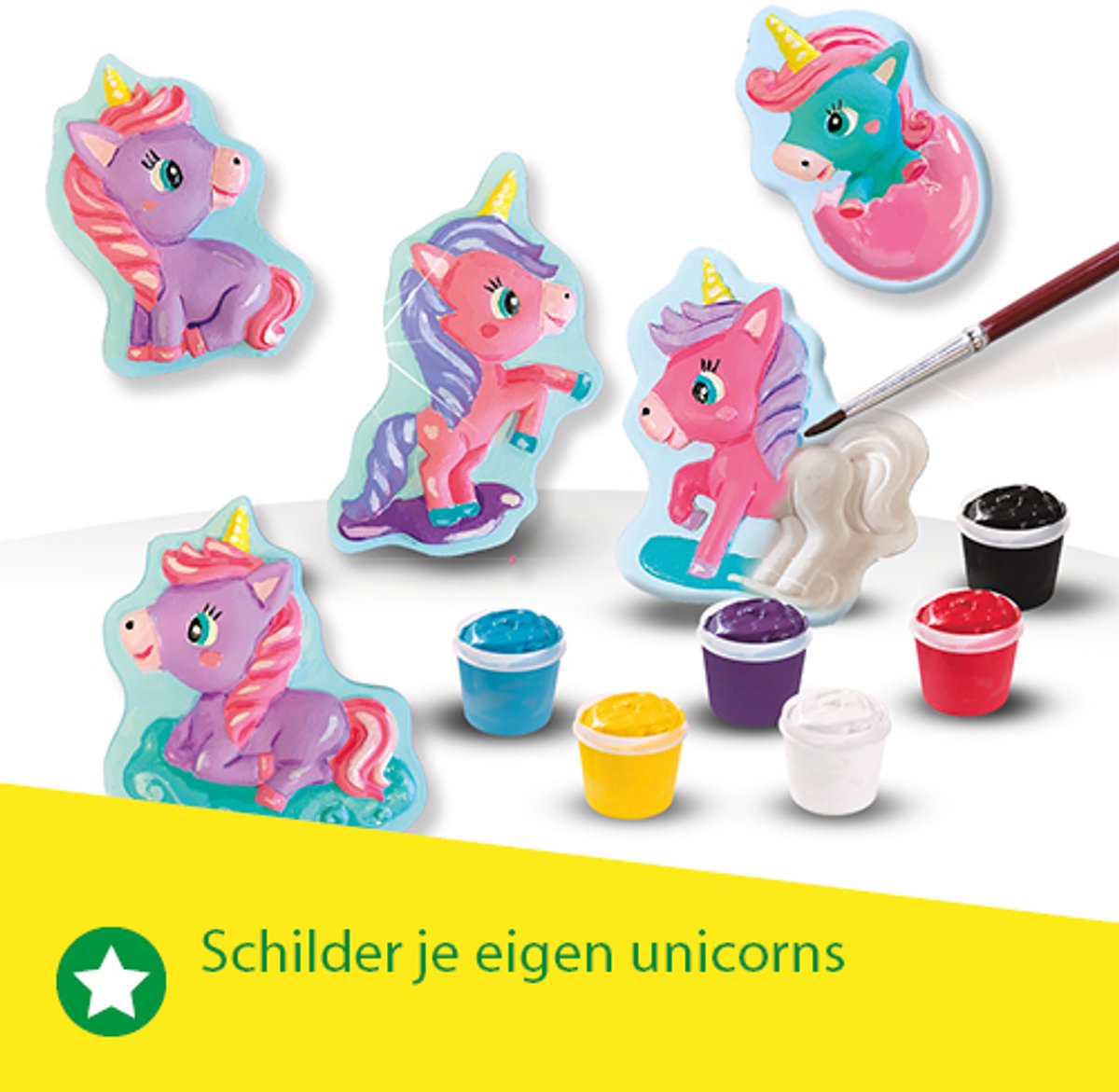 SES Creative Gieten en Schilderen Set - Baby Unicorns met Verf - Voor Meisjes vanaf 5 Jaar - Knutselen - Schoencadeautjes Sinterklaas — cadeau in Hobby - foto 4