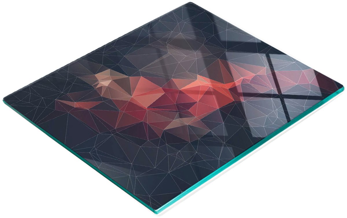 Multifunctioneel decoratief glazen bord voor in de keuken, abstract ontwerp, 60x52 cm